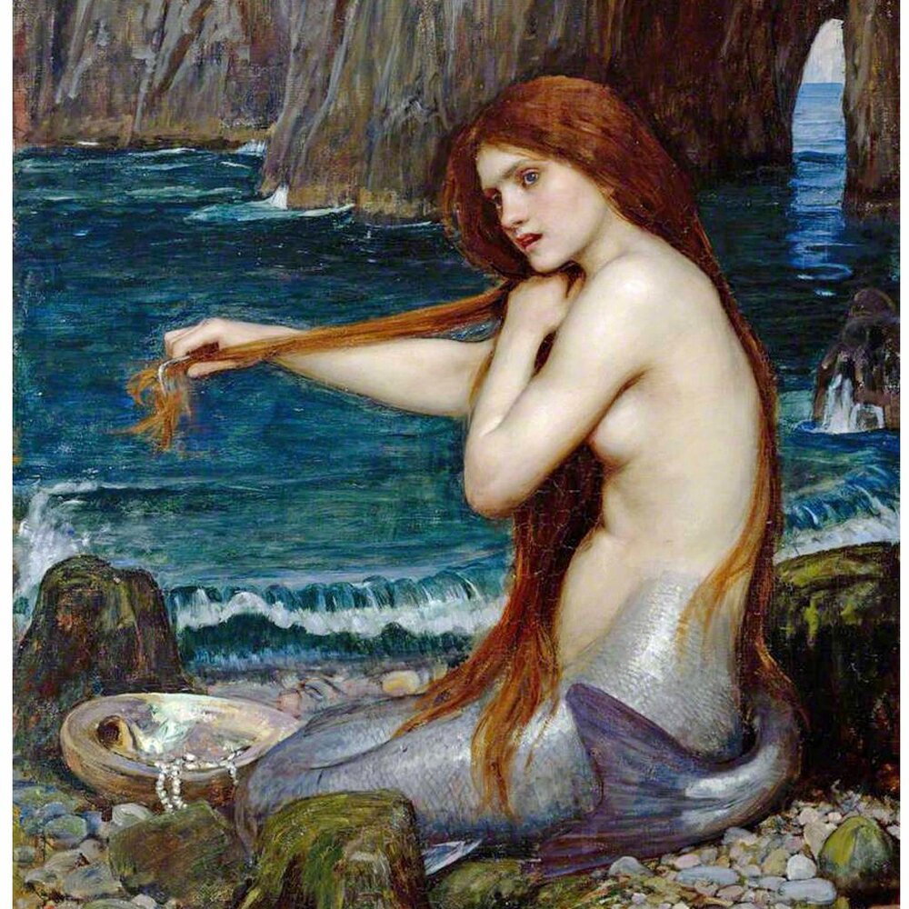 The Mermaid: 8"by10" Art Print Reproduction. Beauty & Fantasy, a Nautical Scene